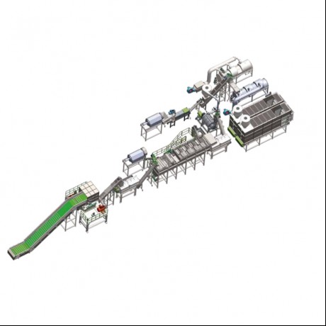 Ligne de lavage pour recyclage de déchets tissés/films plastiques